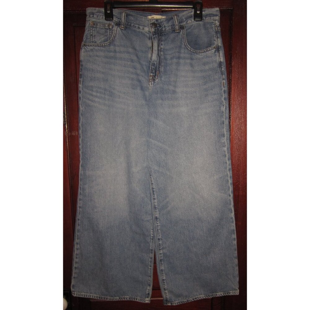 Madewell 30P Petite Superwide Wide Leg Blue Jeans Airy Denim Soft Cotton Lyocell